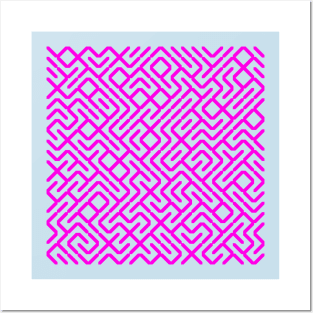 "10 PRINT..."-style Recursive Digital Maze Posters and Art